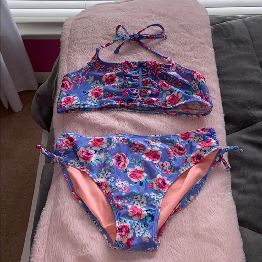 Floral kids bikini set